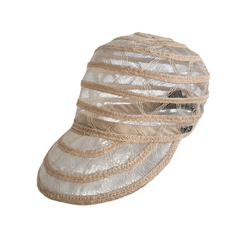 Y-3 Yohui Yamamoto Woven Mesh Beige Women's Hat
